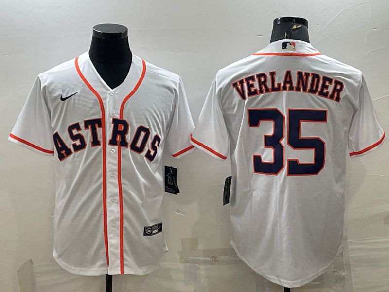 Men Houston Astros 35 Verlander White Game Nike 2022 MLB Jersey1